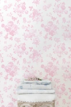 LoveShackFancy View All Everblooming Rosettes Wallpaper - PINK JAM