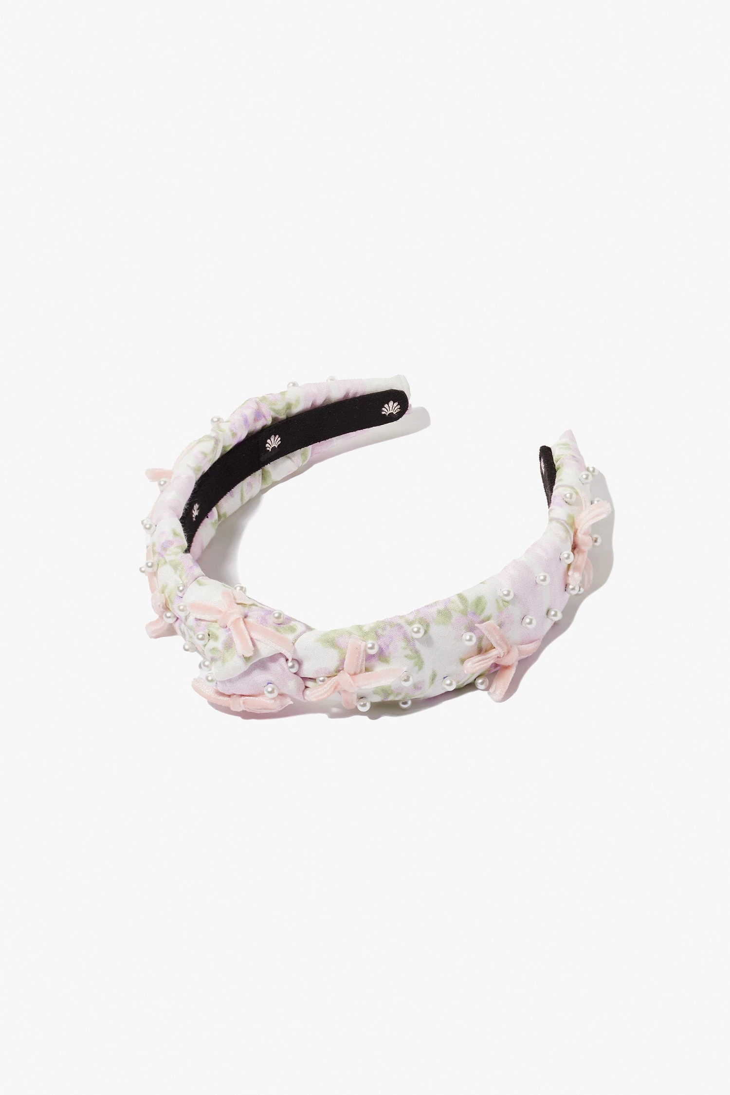 LoveShackFancy X Lele Sadoughi Girls Pearl And Bow Knotted Headband 2 LoveShackFancy X Lele Sadoughi Girls Pearl And Bow Knotted Headband