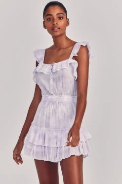 LoveShackFancy Marina Mini Dress - VIOLET SPLASH HAND DYE Dresses