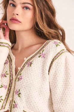 LoveShackFancy Flynn Crop Cardigan Sweater Tops 9 LoveShackFancy Flynn Crop Cardigan Sweater Tops