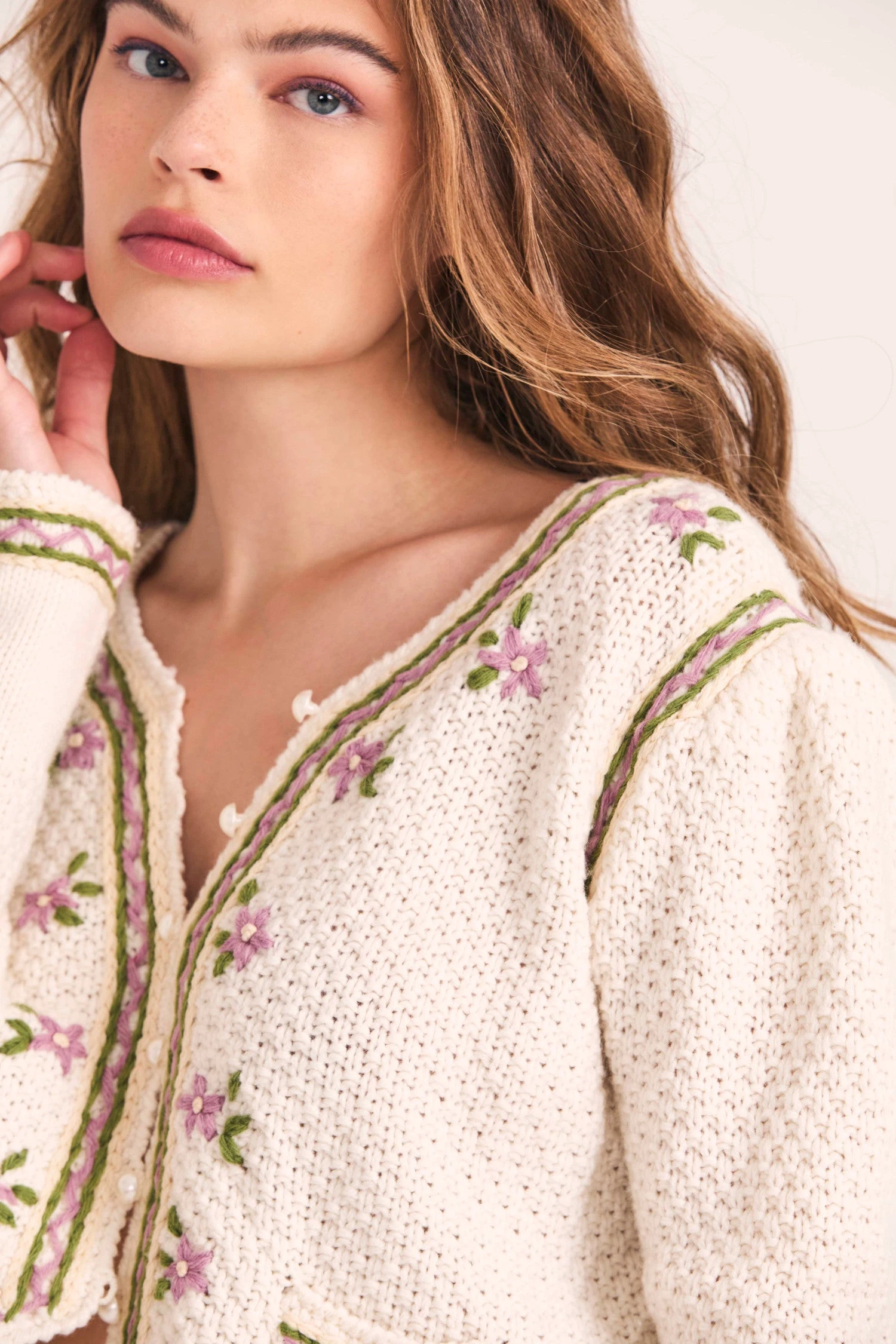 LoveShackFancy Flynn Crop Cardigan Sweater Tops 5 LoveShackFancy Flynn Crop Cardigan Sweater Tops