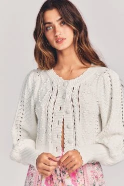 LoveShackFancy Romeo Cropped Cardigan Sweater