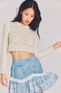 LoveShackFancy Tops Sinfonia Cropped Pullover Sweater