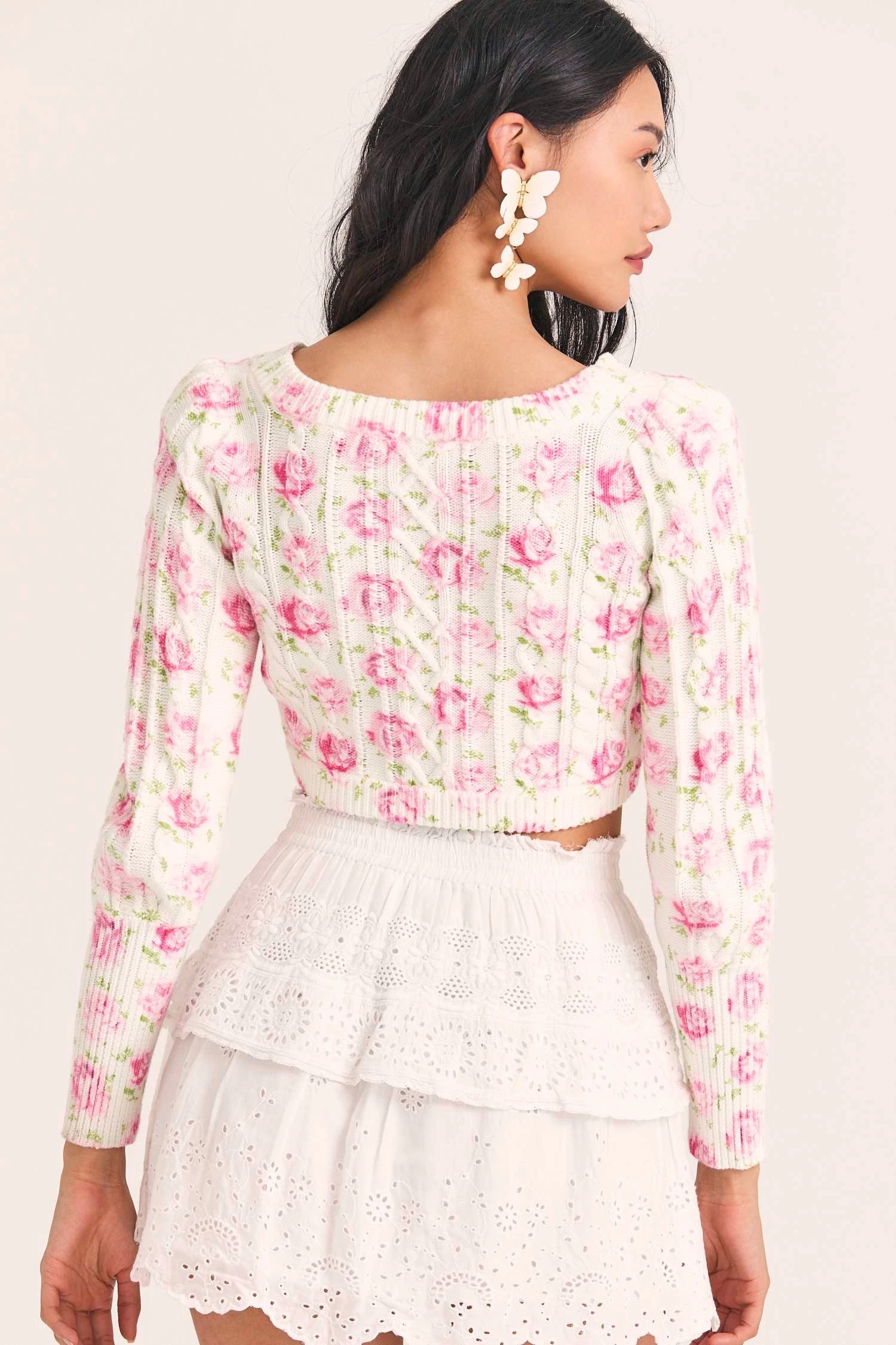 LoveShackFancy Tops Bishop Crop Cardigan 4 LoveShackFancy Tops Bishop Crop Cardigan