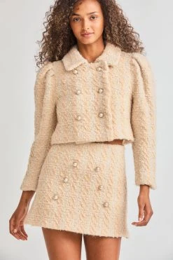 LoveShackFancy Sale Gibson Houndstooth Mini Skirt