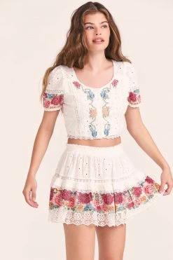 LoveShackFancy Shawna Mini Skirt Skirts