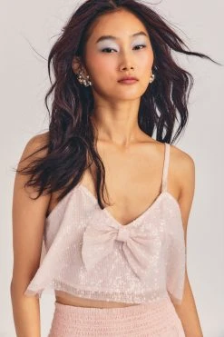 LoveShackFancy Sale Annalisa Sequin Cropped Top