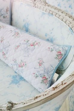 LoveShackFancy View All Quilted Lumbar Pillow - PASTEL BLUE
